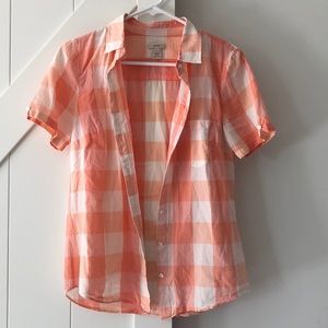Peach j crew button up top